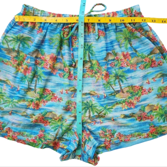 Kathy Ireland Swim Cover Up Shorts Palm Tree Beach Pattern Small - Picture 5 of 7